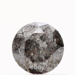 Salt and Pepper Diamond 0.60 Ct Natural Gray Round Cut Loose Diamond for Ring