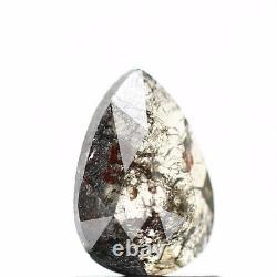 Salt and Pepper Diamond 0.67 Ct Rare Natural Gray Pear Loose Diamond for Ring