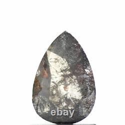 Salt and Pepper Diamond 0.67 Ct Rare Natural Gray Pear Loose Diamond for Ring