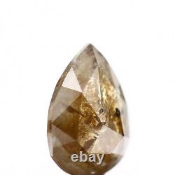 Salt and Pepper Diamond 1.06 Ct Rare Natural Brown Pear Loose Diamond for Ring