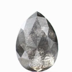 Salt and Pepper Diamond 1.14 Ct Rare Natural Gray Pear Loose Diamond for Ring