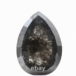 Salt and Pepper Diamond 1.14 Ct Rare Natural Gray Pear Loose Diamond for Ring