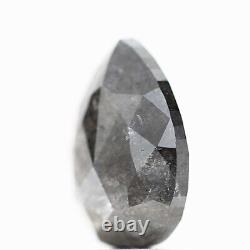 Salt and Pepper Diamond 1.14 Ct Rare Natural Gray Pear Loose Diamond for Ring