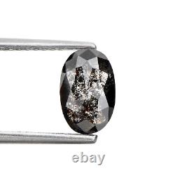 Salt and Pepper Diamond 1.27 Cts Fancy Gray Oval Loose Diamond for Ring Jewelry