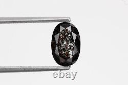 Salt and Pepper Diamond 1.27 Cts Fancy Gray Oval Loose Diamond for Ring Jewelry