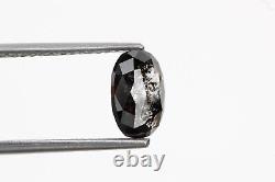 Salt and Pepper Diamond 1.27 Cts Fancy Gray Oval Loose Diamond for Ring Jewelry