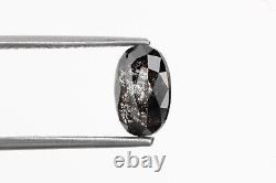 Salt and Pepper Diamond 1.27 Cts Fancy Gray Oval Loose Diamond for Ring Jewelry