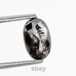 Salt and Pepper Diamond 1.27 Cts Fancy Gray Oval Loose Diamond for Ring Jewelry