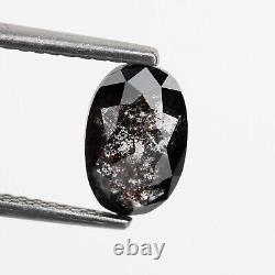 Salt and Pepper Diamond 1.27 Cts Fancy Gray Oval Loose Diamond for Ring Jewelry