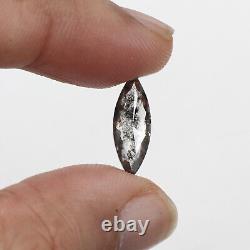 Salt and Pepper Diamond 1.68 Ct Natural Gray Marquise Loose Diamond for Ring