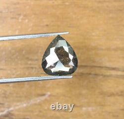 Salt and Pepper Loose Diamond Pear 2.81 Carat For Engagement Ring 11.5 × 10.2 MM
