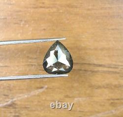 Salt and Pepper Loose Diamond Pear 2.81 Carat For Engagement Ring 11.5 × 10.2 MM