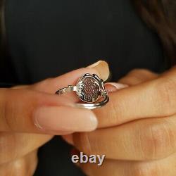 Salt and Pepper Rose Cut Diamond Ring Floral Engagement Ring Art Deco Rings