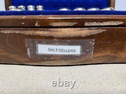 Salt and Pepper Shaker Vintage Silver EPNS with Cobalt Blue Insert set of 28