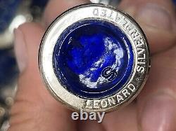 Salt and Pepper Shaker Vintage Silver EPNS with Cobalt Blue Insert set of 28