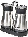 Salt and Pepper Shakers Set High Grade Stainless Steel with Glass Bottom an