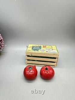 Sandy SRP Miniature Salt And Pepper shakers Anthropomorphic Tomatoes