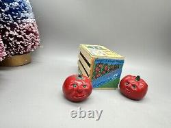 Sandy SRP Miniature Salt And Pepper shakers Anthropomorphic Tomatoes