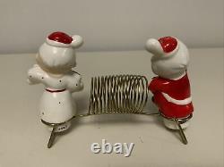 Santa and Mrs Claus NOEL Napkin Holder Salt & Pepper Shaker Set