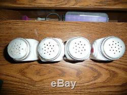 Set/4 Vintage Mckee Roman Arch Red Dot Shakers Salt Pepper Sugar Flour