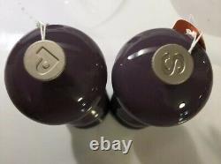 Set of 2 Cassis Purple LE CREUSET Salt & Pepper Mill Grinders with Rubber Caps