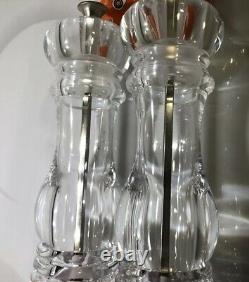 Set of 2 Clear Acrylic LE CREUSET Salt & Pepper Mill Grinders with Rubber Caps