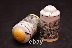 Set of Villeroy & Boch Audun Ferme Salt & Pepper Shakers Yellow & White Top