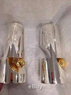 Shabi Carmel Sterling Silver Salt And Pepper Shakers Gold-accent Made In Israel