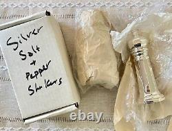 Sheffield Italy Elite Silverplate Salt Shaker & Pepper Grinder Set Unused! 6.5