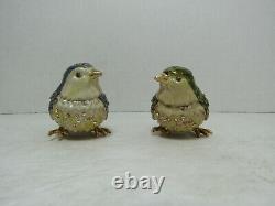 Signed Jay Strongwater Jeweled Song Birds Salt & Pepper Shakers
