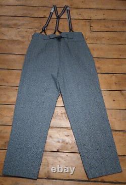 Simon James Cathcart 1930s Salt & Pepper Twill Workwear Cinch Back Pants 34/32