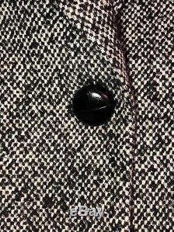 Smythe Les Vestes Salt & Pepper Tweed One Button Riding Blazer Jacket US 4