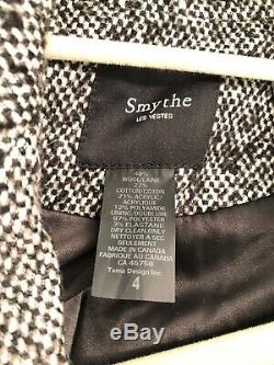 Smythe Les Vestes Salt & Pepper Tweed One Button Riding Blazer Jacket US 4
