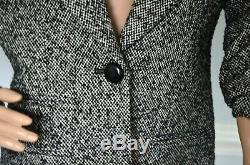 Smythe Les Vestes Salt & Pepper Tweed One Button Riding Blazer Jacket US 8