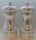 Solid Hallmarked Silver Cruet Set Salt and Pepper Grinders Mills Welsh Crest