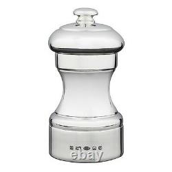 Solid Silver 4 Pepper Grinder in a classic capstan shape with Peugeot movement