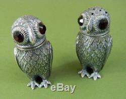 Solid Silver Owl Cruet Owls Salt & Pepper Shakers Cruet Bank Holiday Sale £150