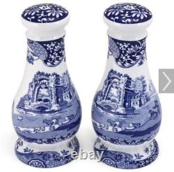 Spode Blue Italian Oversized Salt & Pepper Shakers (C. 1816Y)