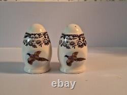 Spode Woodland 3 Pheasant Salt/Pepper Shakers, Rare