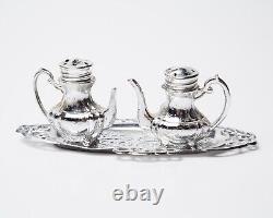 State Tea Kettle Salt and Pepper Shaker Set WithTrays Vintage Souvenirs 34pcs