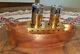 Steamship Salt and Pepper Shakers Hammered Copper Brass Nautical Ocean Liner