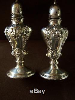 Sterling Silver Art Nouveau Style Salt & Pepper Shakers by Arrowsmith