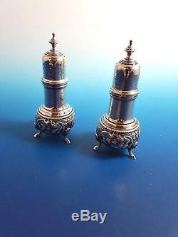 Sterling Silver Salt and Pepper Shakers with Floral Design 5 Not Weighted