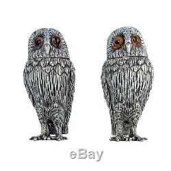 Sterling Silver Wise Owl Salt & Pepper Shakers by Francis Howard