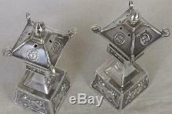 Stunning Pair Of Sterling Silver Chinese Pagoda Salt & Pepper Shakers