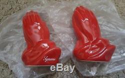 Supreme Praying Hands Ceramic Salt and Pepper shakers Red BNIB SS13