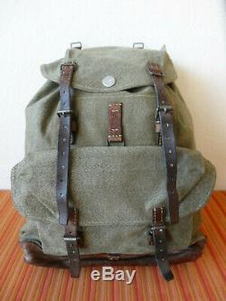 Swiss Army Military Backpack Rucksack 1952 CH Canvas Salt & Pepper