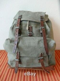 Swiss Army Military Backpack Rucksack 1957 CH Canvas Salt & Pepper 57