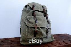 Swiss Army Military Backpack Rucksack 1958 CH Canvas Salt & Pepper 58