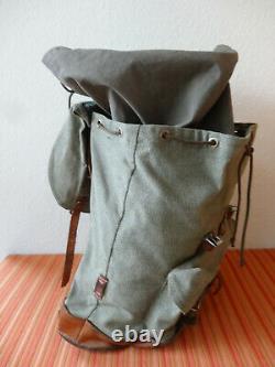 Swiss Army Military Backpack Rucksack 1972 Canvas Salt & Pepper Switzerland RAR